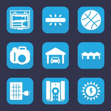 Set of 9 detail filled icons