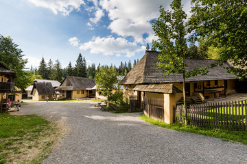 Fototapeta na wymiar View of the museum village Brestova in Zuberec