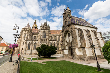 Fototapeta premium View of historical buildings in the old town part of Kosice in Slovakia