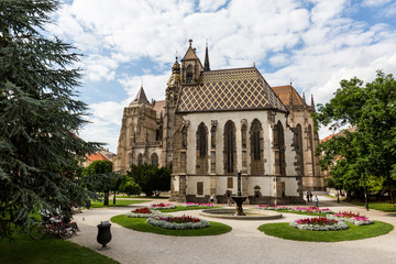 Fototapeta na wymiar View of historical buildings in the old town part of Kosice in Slovakia