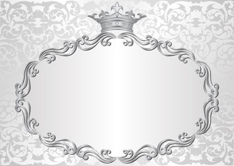 Silver background with royal frame