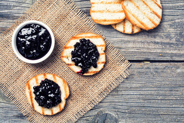 Toast with blueberry