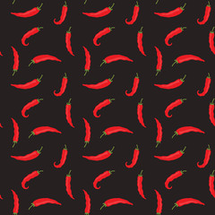 chilli pepper seamless pattern. vector illustration