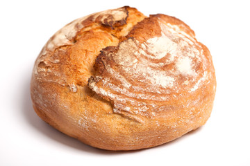 delicious fresh bread on a white background