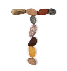 letter t from stone isolated on white