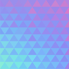 Vibrant hologram vector background. Chrome effect, art poster. Holographic geometric texture. Futuristic template with shiny effect. Triangular elements card, square composition.