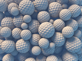 Abstract spheres on white surface 3d rendering
