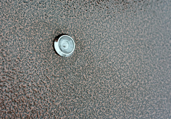 Security Peep Hole on Brown Metal Door