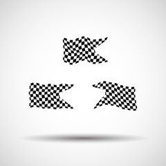 Racing background set collection of 3 checkered flags vector illustration. EPS10