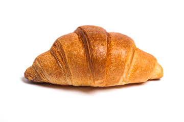 tasty fresh croissant bread on white background