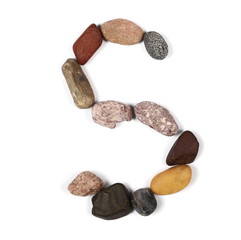 letter s from stone isolated on white