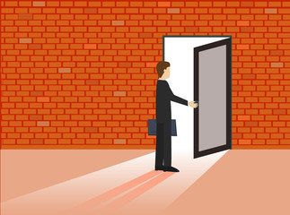 Fototapeta premium Businessman and the door