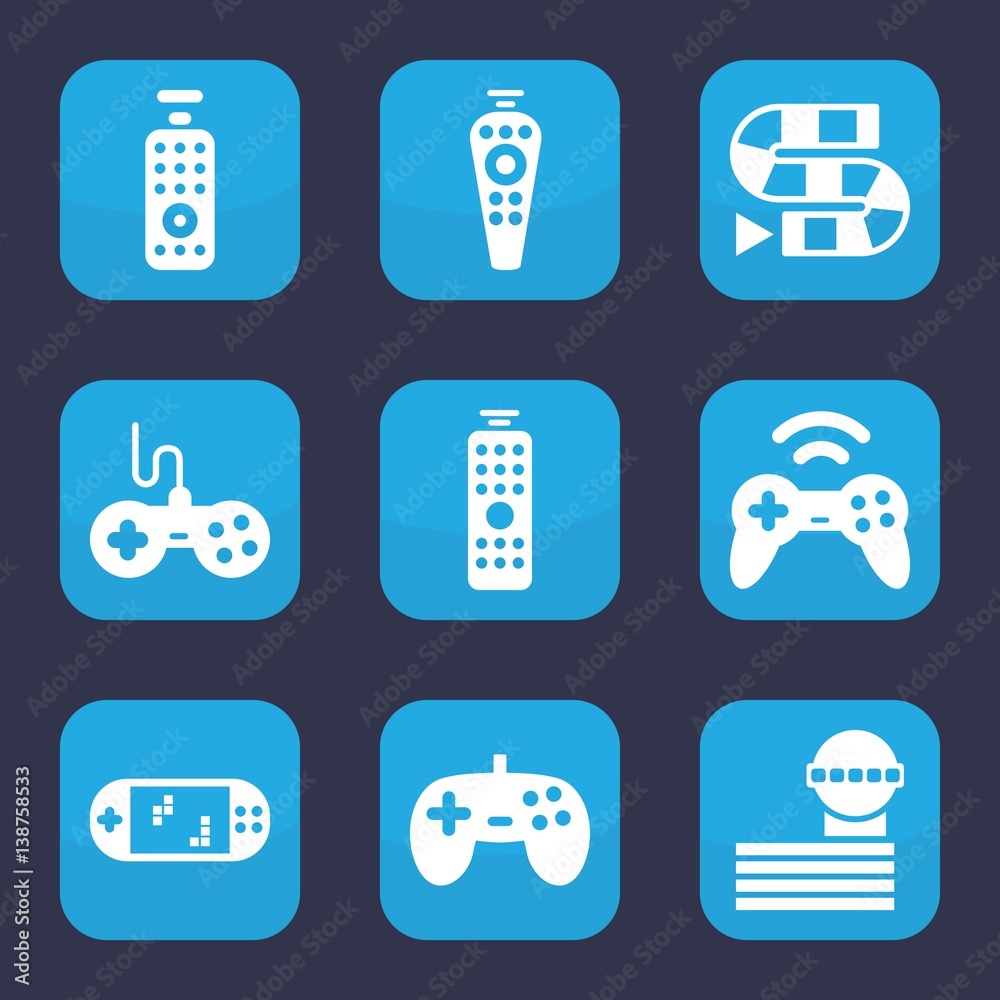Aufkleber set of 9 filled controller icons