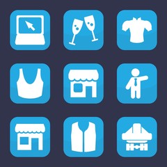 Set of 9 filled front icons