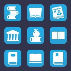 Set of 9 filled library icons