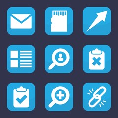 Set of 9 filled interface icons