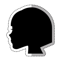 female profile silhouette icon vector illustration design