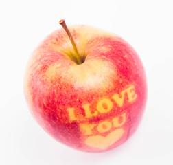 An apple with the 