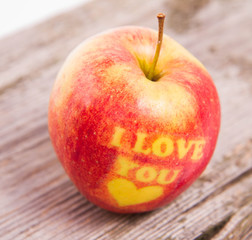 An apple with the 