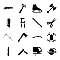 Set of 16 blade filled icons