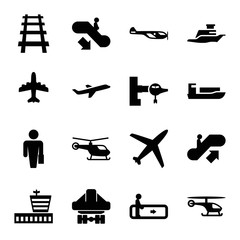 Set of 16 passenger filled icons