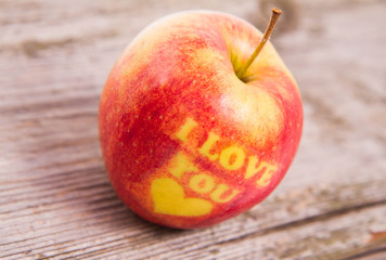 An apple with the 