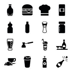Set of 16 drink filled icons