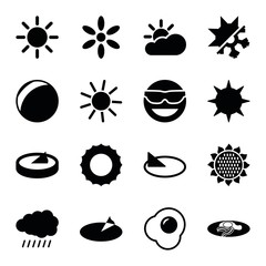 Set of 16 sunny filled icons