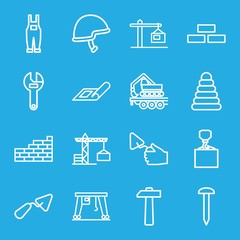 Set of 16 build outline icons