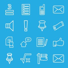 Set of 16 message outline icons