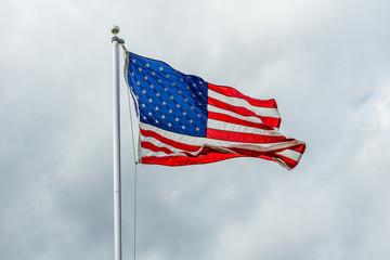 American Flag Waving in the Wind