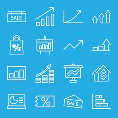 Set of 16 sales outline icons