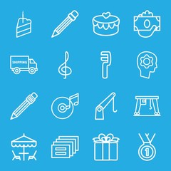 Set of 16 pictograph outline icons