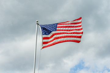 American Flag Waving in the Wind