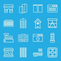 Set of 16 window outline icons