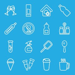 Set of 16 glass outline icons