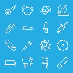 Set of 16 saw outline icons