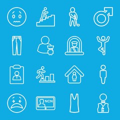 Set of 16 man outline icons