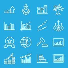 Set of 16 stock outline icons