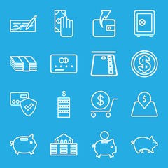 Set of 16 bank outline icons