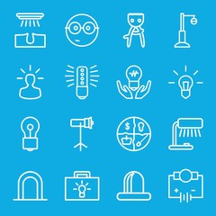Set of 16 bulb outline icons
