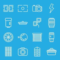 Set of 16 shutter outline icons