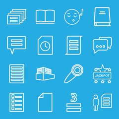 Set of 16 text outline icons