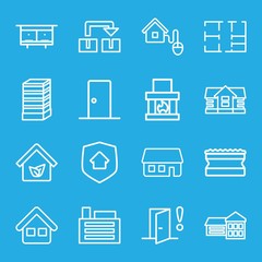 Set of 16 house outline icons