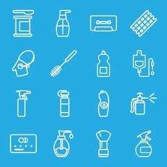 Set of 16 plastic outline icons