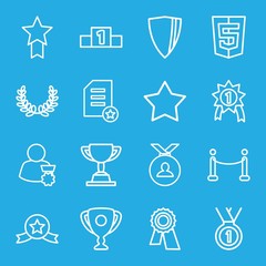 Set of 16 award outline icons