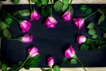 woman day and love roses background 