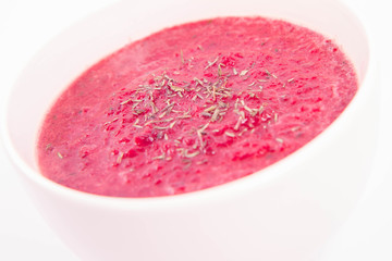 Beetroot cream soup with thyme