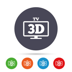 3D TV sign icon. 3D Television set symbol.
