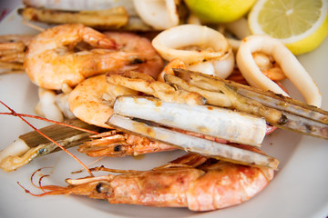 Seafood platter .